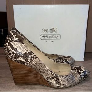 Coach Loise Printed Python Wedge